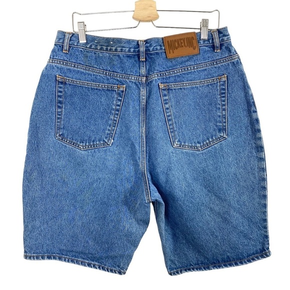 VINTAGE 90s Mickey Mouse Embroidered High Rise Denim Shorts Size XXL - Picture 3 of 9